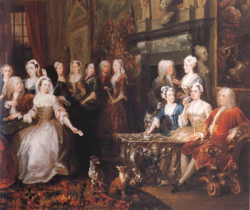 HOGARTH, William Company in Wanstead House Norge oil painting art